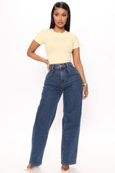 Phoebe Pleated Wide Leg Jeans - Dark Wash Ins Street